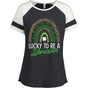 Lucky To Be A Librarian Tee School St Patrick's Day Library Gift Enza Ladies Jersey Colorblock Tee