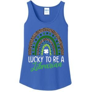 Lucky To Be A Librarian Tee School St Patrick's Day Library Gift Ladies Essential Tank