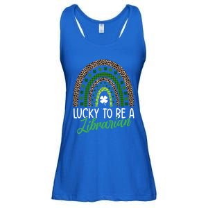 Lucky To Be A Librarian Tee School St Patrick's Day Library Gift Ladies Essential Flowy Tank