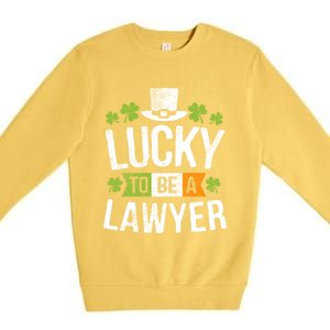 Lucky To Be A Lawyer Gift St Patricks Day Gifcool Gift Premium Crewneck Sweatshirt