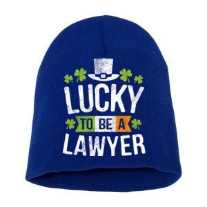 Lucky To Be A Lawyer Gift St Patricks Day Gifcool Gift Short Acrylic Beanie