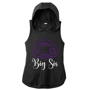 Leveling To Big Sis Big Sis Little Bro Designs Gift Ladies PosiCharge Tri-Blend Wicking Draft Hoodie Tank