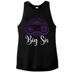 Leveling To Big Sis Big Sis Little Bro Designs Gift Ladies PosiCharge Tri-Blend Wicking Tank