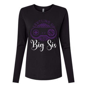 Leveling To Big Sis Big Sis Little Bro Designs Gift Womens Cotton Relaxed Long Sleeve T-Shirt