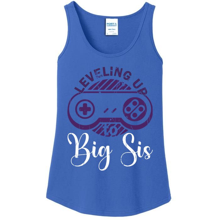 Leveling To Big Sis Big Sis Little Bro Designs Gift Ladies Essential Tank