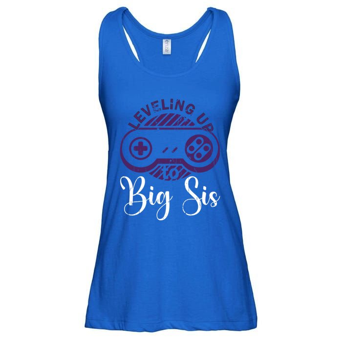 Leveling To Big Sis Big Sis Little Bro Designs Gift Ladies Essential Flowy Tank