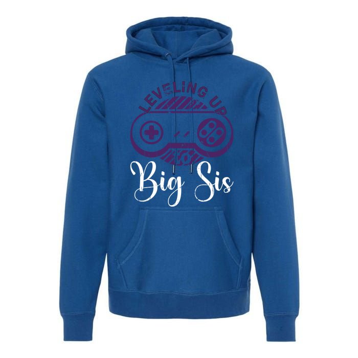 Leveling To Big Sis Big Sis Little Bro Designs Gift Premium Hoodie