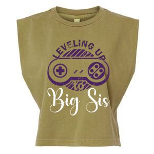 Leveling To Big Sis Big Sis Little Bro Designs Gift Garment-Dyed Women's Muscle Tee