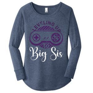 Leveling To Big Sis Big Sis Little Bro Designs Gift Women's Perfect Tri Tunic Long Sleeve Shirt