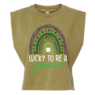 Lucky To Be A Librarian Tee School St Patrick's Day Library Gift Garment-Dyed Women's Muscle Tee