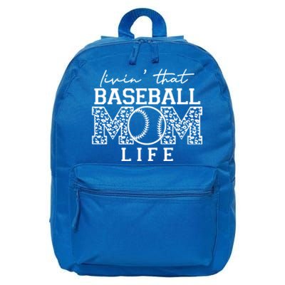 Livin That Baseball Mom Life Leopard Happy Mothers Day Cool Gift 16 in Basic Backpack