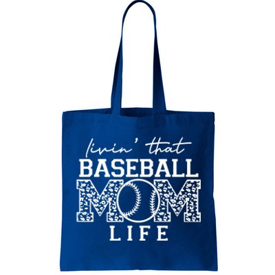 Livin That Baseball Mom Life Leopard Happy Mothers Day Cool Gift Tote Bag