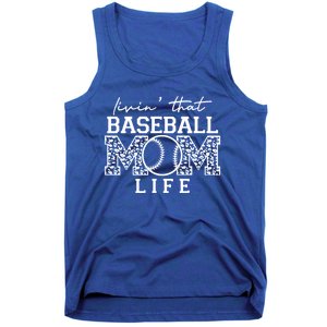 Livin That Baseball Mom Life Leopard Happy Mothers Day Cool Gift Tank Top