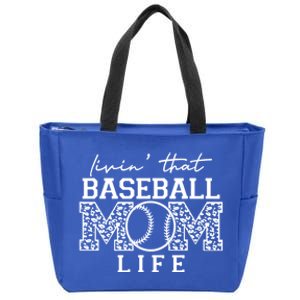 Livin That Baseball Mom Life Leopard Happy Mothers Day Cool Gift Zip Tote Bag