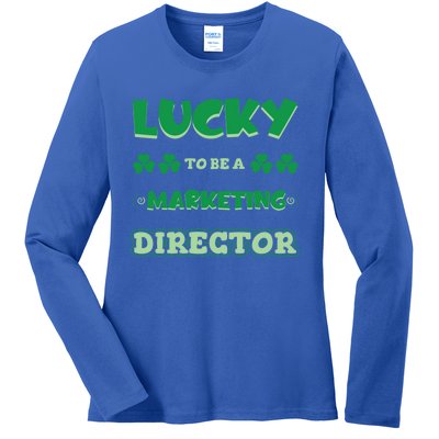 Lucky To Be A Marketing Director St Patrick's Day Irish Job Cool Gift Ladies Long Sleeve Shirt