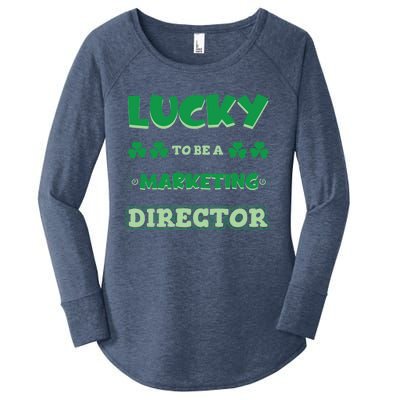 Lucky To Be A Marketing Director St Patrick's Day Irish Job Cool Gift Women's Perfect Tri Tunic Long Sleeve Shirt