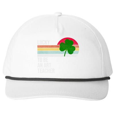 Lucky To Be An Art Teacher St Patricks Day Vintage Retro Gift Snapback Five-Panel Rope Hat