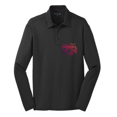 Livin That Baseball Mom Life Leopard Happy Mothers Day Gift Silk Touch Performance Long Sleeve Polo