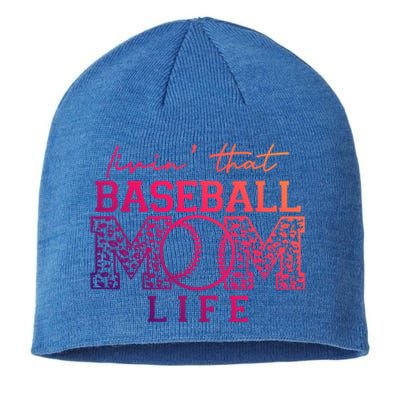 Livin That Baseball Mom Life Leopard Happy Mothers Day Gift Sustainable Beanie