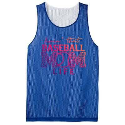 Livin That Baseball Mom Life Leopard Happy Mothers Day Gift Mesh Reversible Basketball Jersey Tank