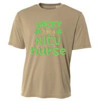 Lucky To Be A NICU Nurse ST Patricks Day Gift RN Shamrock Cooling Performance Crew T-Shirt