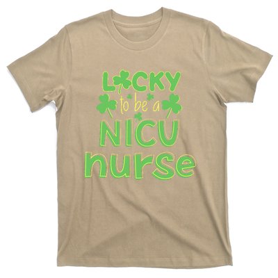 Lucky To Be A NICU Nurse ST Patricks Day Gift RN Shamrock T-Shirt