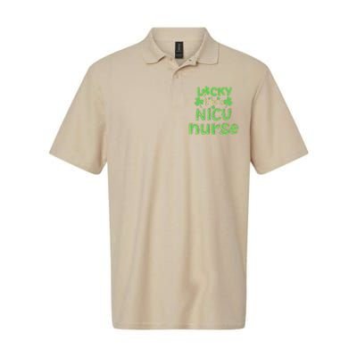 Lucky To Be A NICU Nurse ST Patricks Day Gift RN Shamrock Softstyle Adult Sport Polo