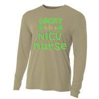 Lucky To Be A NICU Nurse ST Patricks Day Gift RN Shamrock Cooling Performance Long Sleeve Crew