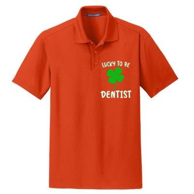 Lucky To Be Dentist St Patrick's Day Dentist Shamrock Cute Meaningful Gift Dry Zone Grid Polo