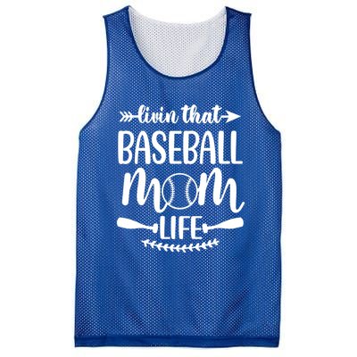 Livin That Baseball Mom Life Cute Support School Sports Gift Mesh Reversible Basketball Jersey Tank