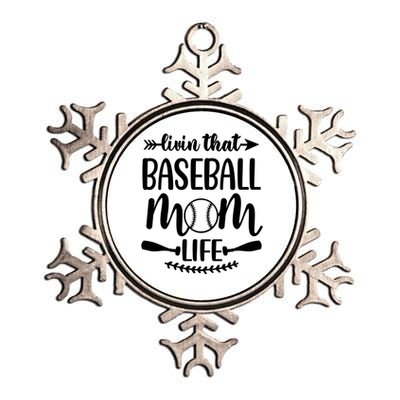 Livin That Baseball Mom Life Cute Support School Sports Gift Metallic Star Ornament