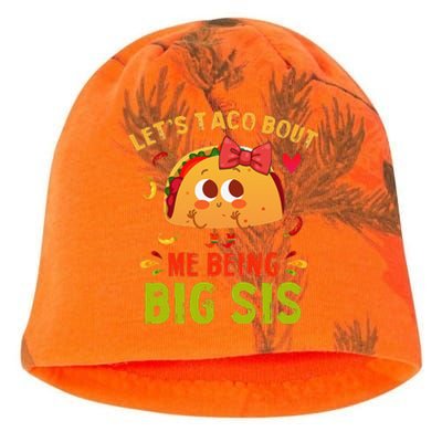 Let's Taco Bout Me Being Big Sis Cute Big Sister Taco Kati - Camo Knit Beanie