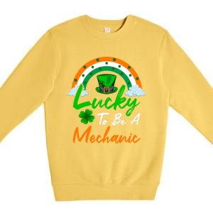 Lucky To Be A Mechanic St Patrick's Day Gift Premium Crewneck Sweatshirt