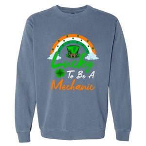 Lucky To Be A Mechanic St Patrick's Day Gift Garment-Dyed Sweatshirt