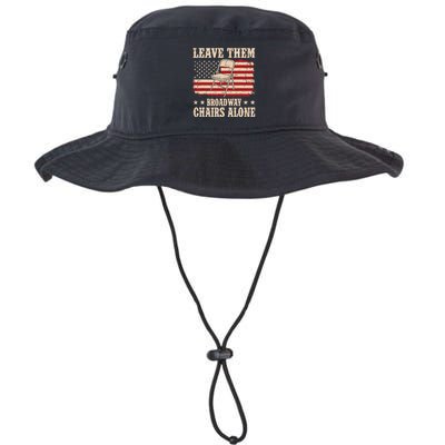 Leave Them Broadway Chairs Alone Vintage Us Flag Bucket Hat