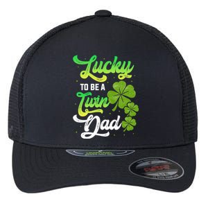 Lucky To Be A Twin Dad Twins Siblings Family Daddy Papa Gift Flexfit Unipanel Trucker Cap