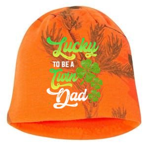 Lucky To Be A Twin Dad Twins Siblings Family Daddy Papa Gift Kati - Camo Knit Beanie