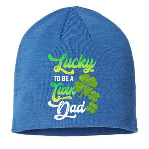 Lucky To Be A Twin Dad Twins Siblings Family Daddy Papa Gift Sustainable Beanie