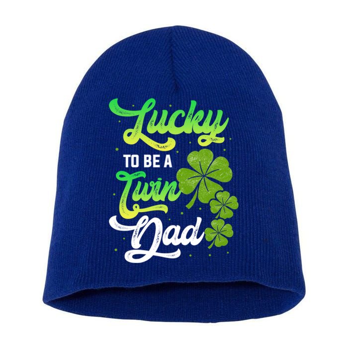 Lucky To Be A Twin Dad Twins Siblings Family Daddy Papa Gift Short Acrylic Beanie