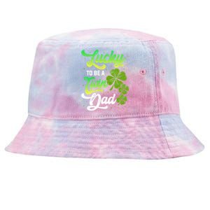 Lucky To Be A Twin Dad Twins Siblings Family Daddy Papa Gift Tie-Dyed Bucket Hat