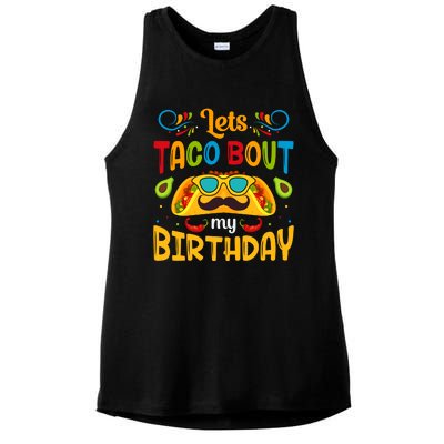 LetS Taco Bout My Birthday Cinco De Mayo Celebration Ladies PosiCharge Tri-Blend Wicking Tank