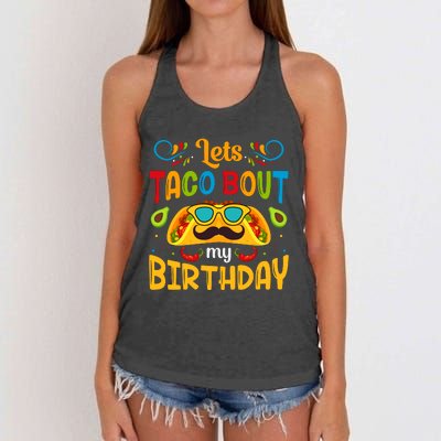 LetS Taco Bout My Birthday Cinco De Mayo Celebration Women's Knotted Racerback Tank