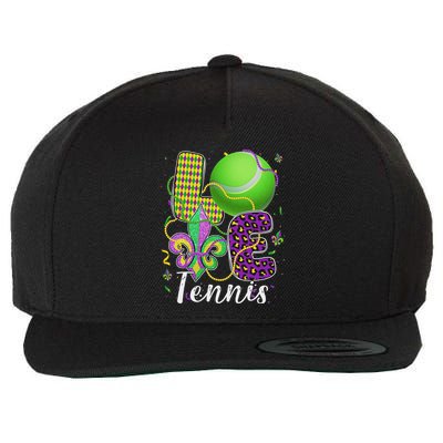 Love Tennis Ball Leopard Mardi Gras Fat Tuesday Wool Snapback Cap