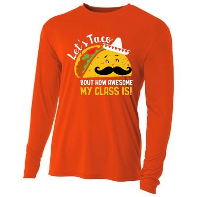 Lets Taco Bout My Awesome Class Funny Cinco De Mayo Teacher Cooling Performance Long Sleeve Crew