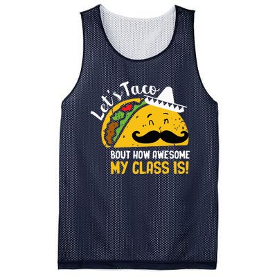 Lets Taco Bout My Awesome Class Funny Cinco De Mayo Teacher Mesh Reversible Basketball Jersey Tank