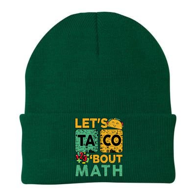 Lets Taco Bout Math Women Teacher Back School Knit Cap Winter Beanie