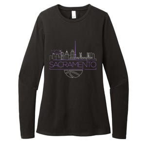 Light The Beam City Skyline Sacramento Basketball Womens CVC Long Sleeve Shirt