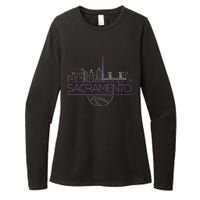 Light The Beam City Skyline Sacramento Basketball Womens CVC Long Sleeve Shirt