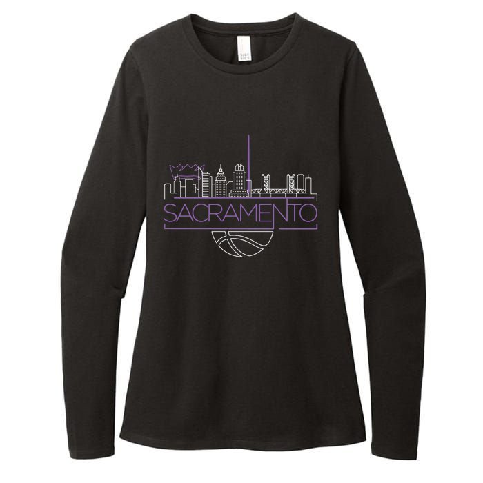 Light The Beam City Skyline Sacramento Basketball Womens CVC Long Sleeve Shirt