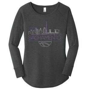 Light The Beam City Skyline Sacramento Basketball Women's Perfect Tri Tunic Long Sleeve Shirt